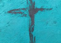 blue and brown painted wall