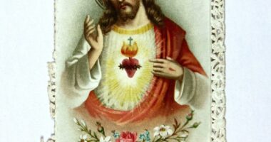 virgin mary painting with white frame