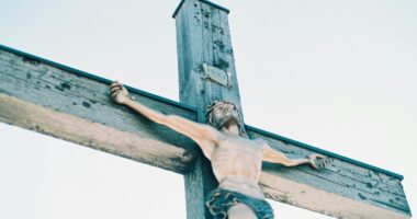 Jesus Christ on cross painting